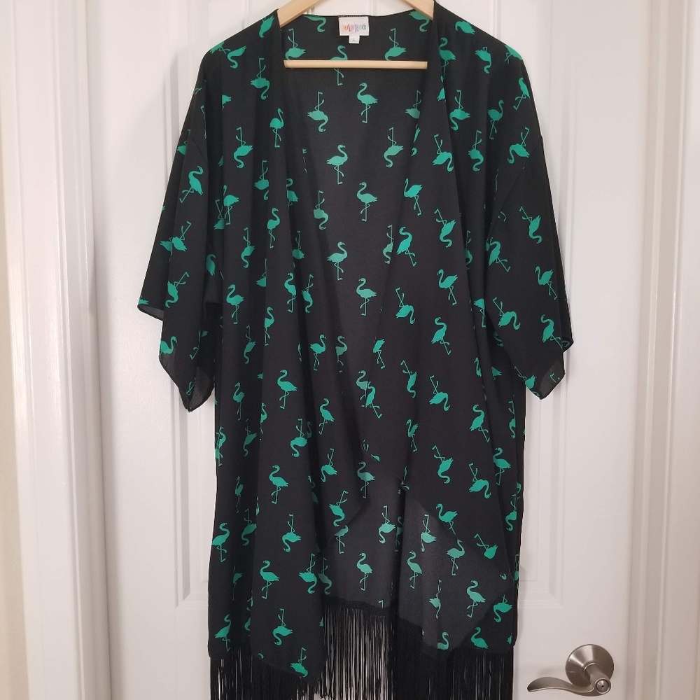 L Monroe - Lularoe - Turquoise Flamingos